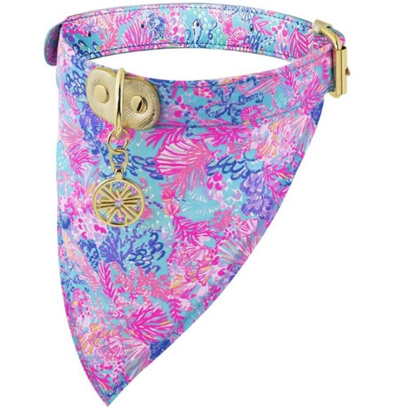 Lilly Pulitzer Other - Lilly Pulitzer Adjustable Dog Bandana Heavy Duty Leatherette Collar NWT
